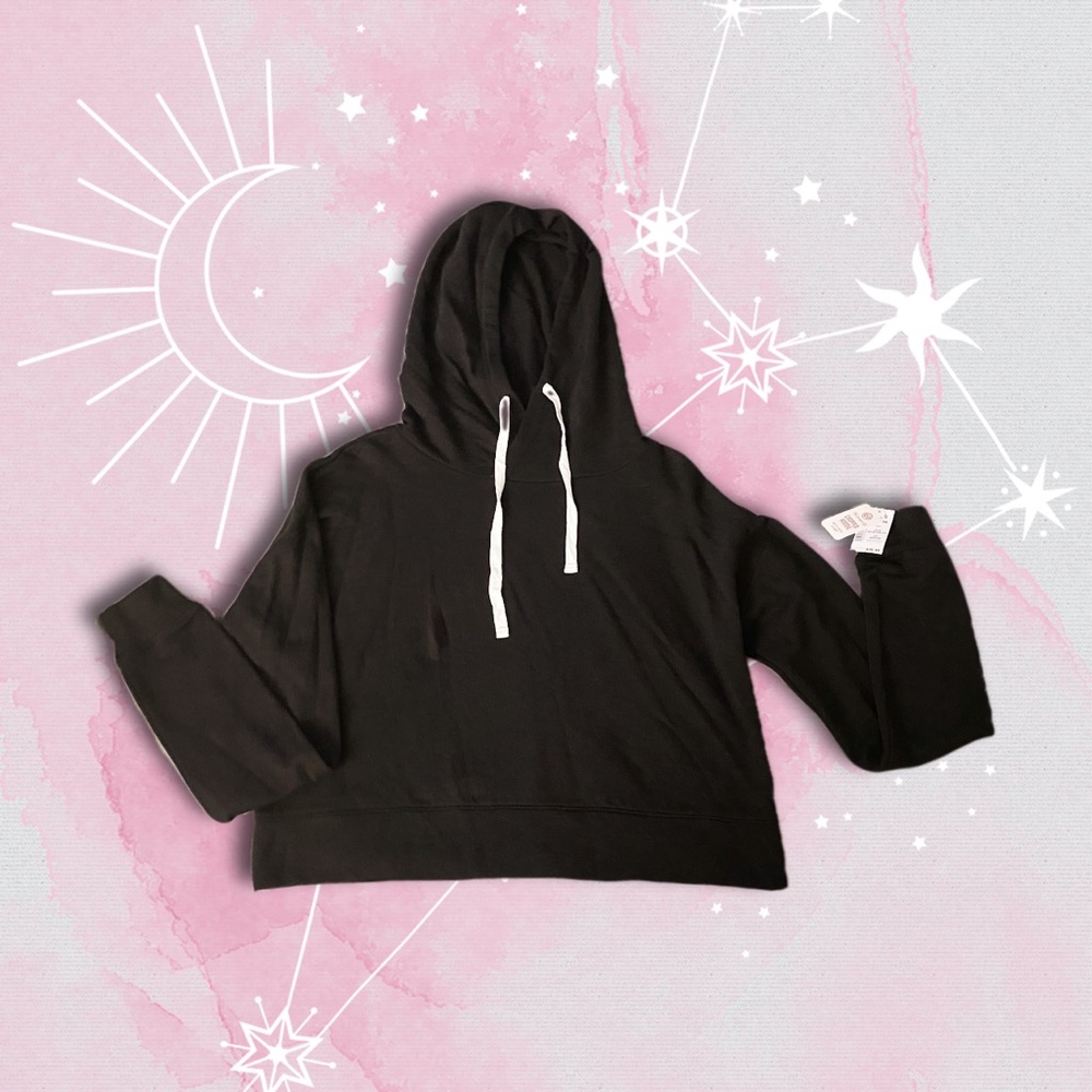 NWT Cropped Black Hoodie